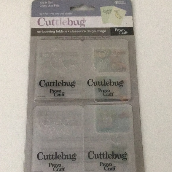 4 Sets Cuttlebug Embossing Folders Cat Dog Girl - Picture 5 of 9